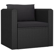 Detailed information about the product Single Sofa With Cushions Poly Rattan Black