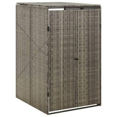 Single Wheelie Bin Shed Grey 70x80x117 Cm Poly Rattan