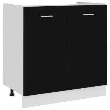 Sink Bottom Cabinet Black 80x46x81.5 cm Chipboard