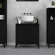 Detailed information about the product Sink Cabinet Black 58x33x60 Cm Engineered Wood