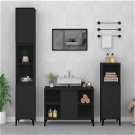 Detailed information about the product Sink Cabinet Black 80x33x60 Cm Engineered Wood