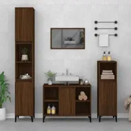 Detailed information about the product Sink Cabinet Brown Oak 80x33x60 cm Engineered Wood