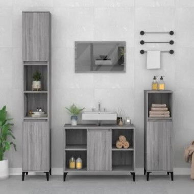 Sink Cabinet Grey Sonoma 80x33x60 cm Engineered Wood