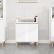 Detailed information about the product Sink Cabinet High Gloss White 58x33x60 Cm Engineered Wood