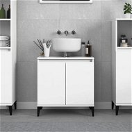 Detailed information about the product Sink Cabinet High Gloss White 58x33x60 Cm Engineered Wood