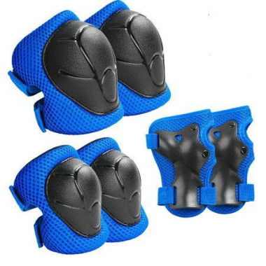 Size S Kids Protective Gear Set Knee Pads For Kids Toddler With Wrist Guards 3 In 1 For Skating Cycling Bike Rollerblading Scooter (Blue)