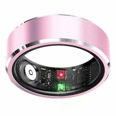 Sleep Tracker Ring Smart Fitness Waterproof Activity Monitoring Steps Distance Air Gestures iOS Android Size 10 Pink