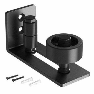 Sliding Barn Door Floor Guide for Bottom Adjustable Roller - 8 Setup Options for DIYers - Flush Design Bottom Flat Barn Door Floor Guide Stay Roller (Black) 1PCS