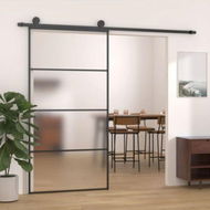 Detailed information about the product Sliding Door Frosted ESG Glass and Aluminium 102.5x205 cm Black