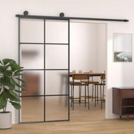 Detailed information about the product Sliding Door Frosted ESG Glass and Aluminium 102.5x205 cm Black