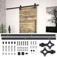 Detailed information about the product Sliding Door SKIEN Hardware Kit 183 cm Steel Black