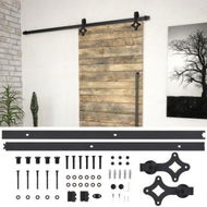 Detailed information about the product Sliding Door SKIEN Hardware Kit 200 cm Steel Black