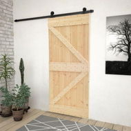 Detailed information about the product Sliding Door with Hardware Set 100x210 cm Solid Pine Wood