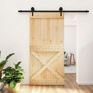 Detailed information about the product Sliding Door with Hardware Set 100x210 cm Solid Wood Pine