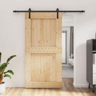 Detailed information about the product Sliding Door with Hardware Set 100x210 cm Solid Wood Pine