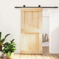 Detailed information about the product Sliding Door with Hardware Set 100x210 cm Solid Wood Pine