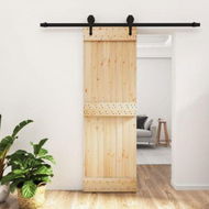 Detailed information about the product Sliding Door with Hardware Set 70x210 cm Solid Wood Pine