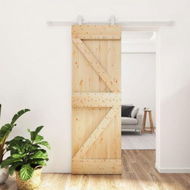 Detailed information about the product Sliding Door with Hardware Set 70x210 cm Solid Wood Pine