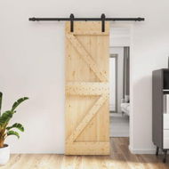 Detailed information about the product Sliding Door with Hardware Set 70x210 cm Solid Wood Pine