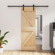 Detailed information about the product Sliding Door with Hardware Set 70x210 cm Solid Wood Pine