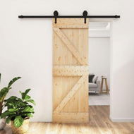 Detailed information about the product Sliding Door with Hardware Set 70x210 cm Solid Wood Pine