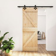 Detailed information about the product Sliding Door with Hardware Set 70x210 cm Solid Wood Pine