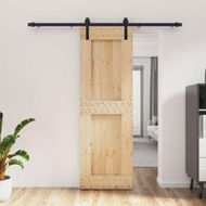 Detailed information about the product Sliding Door with Hardware Set 70x210 cm Solid Wood Pine