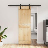 Detailed information about the product Sliding Door with Hardware Set 70x210 cm Solid Wood Pine