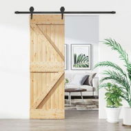 Detailed information about the product Sliding Door with Hardware Set 70x210 cm Solid Wood Pine