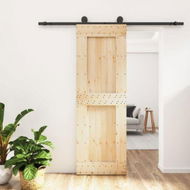 Detailed information about the product Sliding Door with Hardware Set 70x210 cm Solid Wood Pine