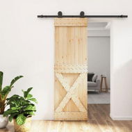 Detailed information about the product Sliding Door with Hardware Set 70x210 cm Solid Wood Pine