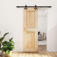 Detailed information about the product Sliding Door with Hardware Set 70x210 cm Solid Wood Pine