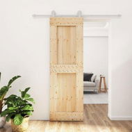 Detailed information about the product Sliding Door with Hardware Set 70x210 cm Solid Wood Pine