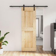 Detailed information about the product Sliding Door with Hardware Set 70x210 cm Solid Wood Pine