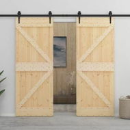 Detailed information about the product Sliding Door with Hardware Set 80x210 cm Solid Pine Wood