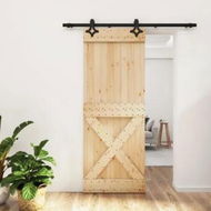 Detailed information about the product Sliding Door with Hardware Set 80x210 cm Solid Wood Pine