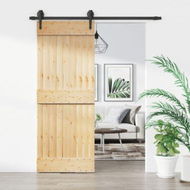 Detailed information about the product Sliding Door with Hardware Set 80x210 cm Solid Wood Pine