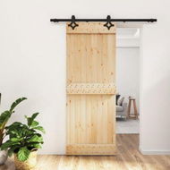 Detailed information about the product Sliding Door with Hardware Set 80x210 cm Solid Wood Pine