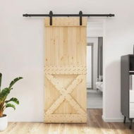 Detailed information about the product Sliding Door with Hardware Set 85x210 cm Solid Wood Pine