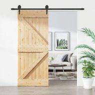 Detailed information about the product Sliding Door with Hardware Set 85x210 cm Solid Wood Pine