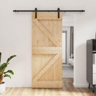 Detailed information about the product Sliding Door with Hardware Set 85x210 cm Solid Wood Pine