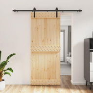 Detailed information about the product Sliding Door with Hardware Set 85x210 cm Solid Wood Pine