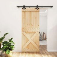 Detailed information about the product Sliding Door with Hardware Set 85x210 cm Solid Wood Pine