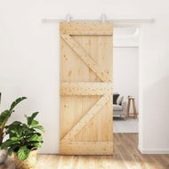 Detailed information about the product Sliding Door with Hardware Set 85x210 cm Solid Wood Pine