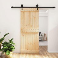 Detailed information about the product Sliding Door with Hardware Set 85x210 cm Solid Wood Pine