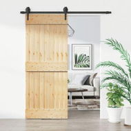 Detailed information about the product Sliding Door with Hardware Set 85x210 cm Solid Wood Pine