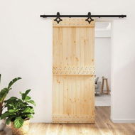 Detailed information about the product Sliding Door with Hardware Set 85x210 cm Solid Wood Pine