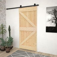 Detailed information about the product Sliding Door with Hardware Set 90x210 cm Solid Pine Wood