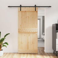 Detailed information about the product Sliding Door with Hardware Set 90x210 cm Solid Wood Pine