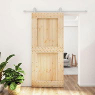 Detailed information about the product Sliding Door with Hardware Set 90x210 cm Solid Wood Pine